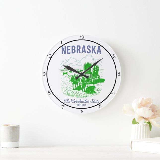 Nebraska Cornhusker State Farm Große Wanduhr (Zuhause)