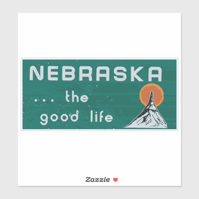 Nebraska. . .das gute Leben - NE-Aufkleber - NE-Au Aufkleber (Blatt)
