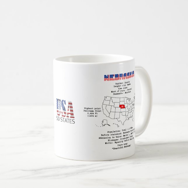 Nebraska. Der Staat der Vereinigten Staaten von Am Kaffeetasse (VorderseiteRechts)