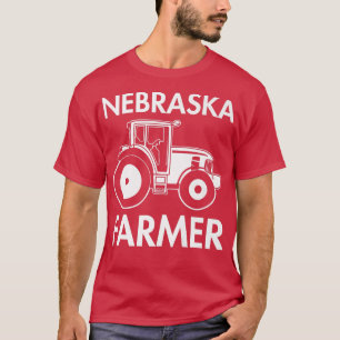 Nebraska Farmer Vintage Men Tractor Farm Local Fo T-Shirt