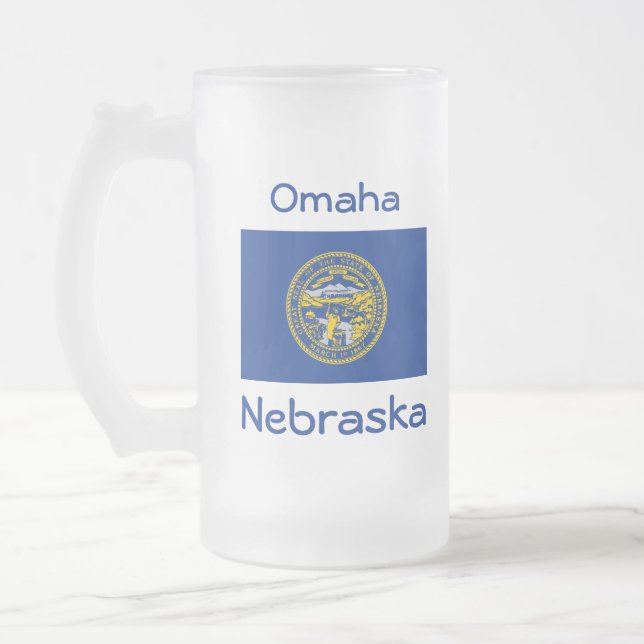 Nebraska Flag Map City Tasse (Links)