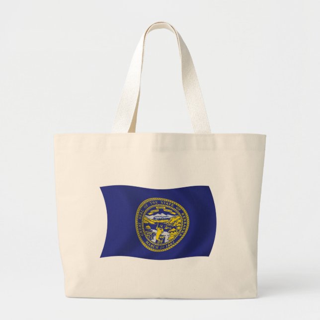 Nebraska Flag Tote Bag Jumbo Stoffbeutel (Vorne)