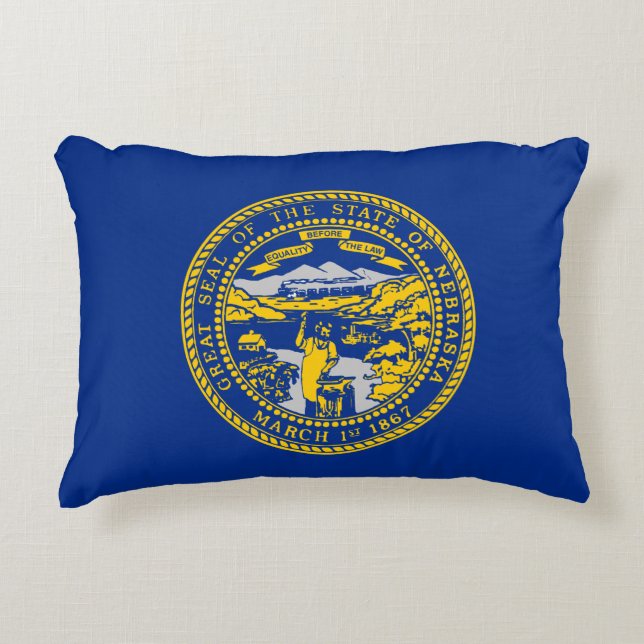 Nebraska-Flagge Dekokissen (Vorderseite)