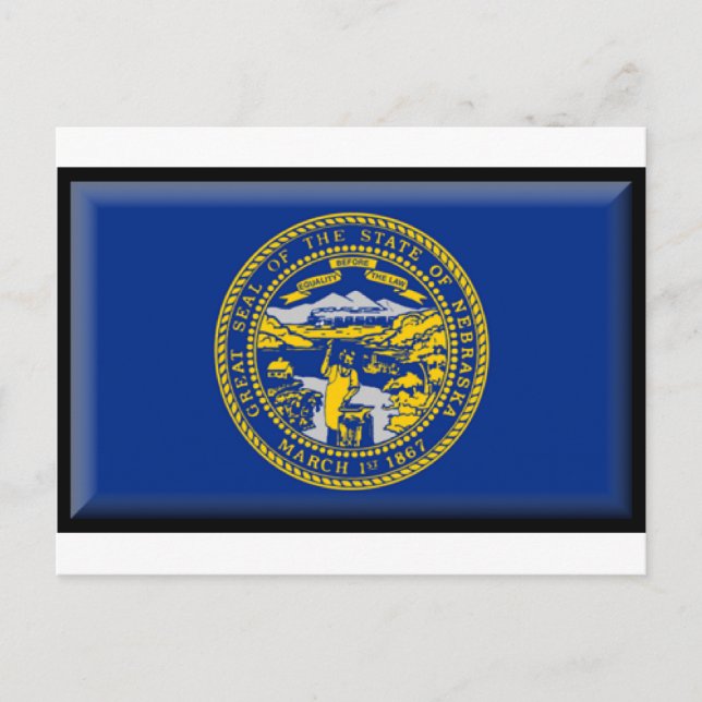 Nebraska-Flagge Postkarte (Vorderseite)