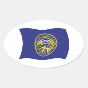 Nebraska-Flaggenaufkleber Ovaler Aufkleber