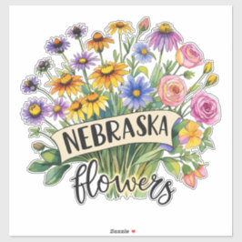 Nebraska Flowers - Nebraska Wild Flowers Bloom Aufkleber