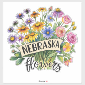 Nebraska Flowers - Nebraska Wild Flowers Bloom Aufkleber