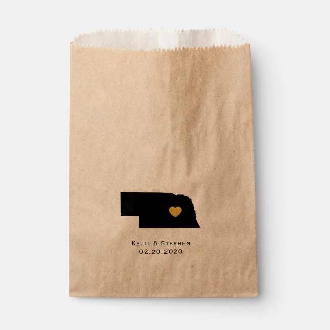 Nebraska Gastgeschenk Hochzeit Leckerei Säcke, Ges Geschenktütchen (Vorderseite)