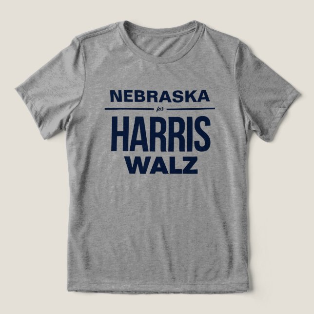 Nebraska Harris Walz Tri-Blend Shirt (Design Vorderseite)