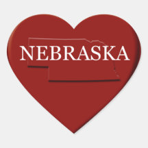 Nebraska Heart Map Design Sticker