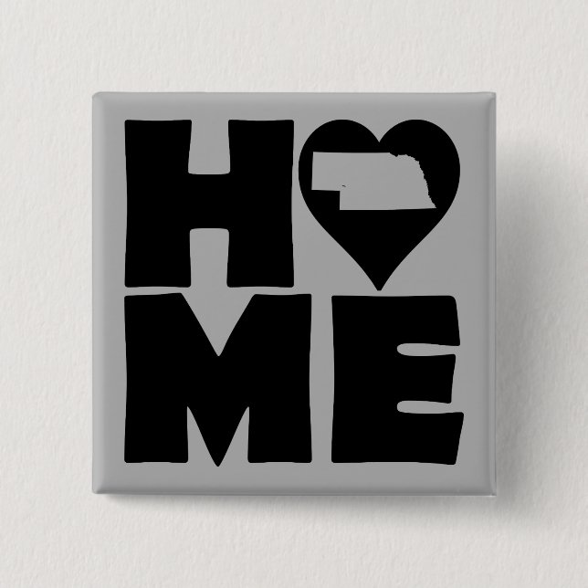 Nebraska Home Heart State Button Badge Pin (Devant)