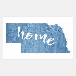 Nebraska Home Holzmaserung Rechteckiger Aufkleber