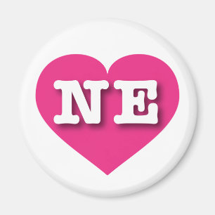Nebraska Hot Pink Heart - I Liebe NE Magnet