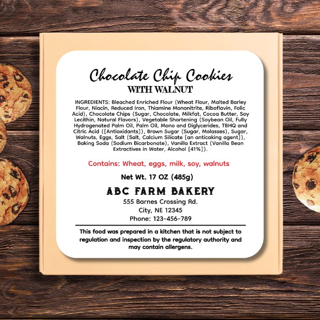 NEBRASKA Hütte Food Law Label Quadratischer Aufkleber (Von Creator hochgeladen)