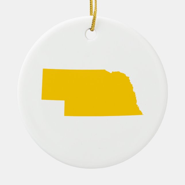 Nebraska in Gold Keramik Ornament (Vorne)