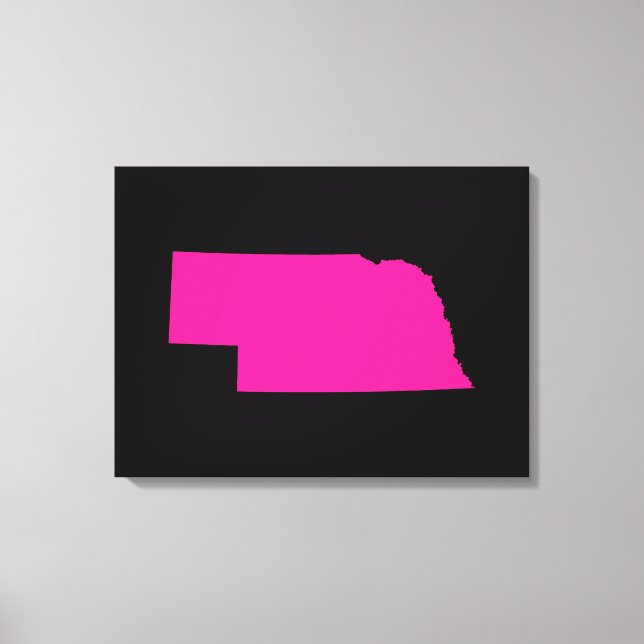 Nebraska in Rosa Leinwanddruck (Vorderseite)