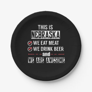 Nebraska isst Fleischgetränk Bier Phantastisch Pappteller