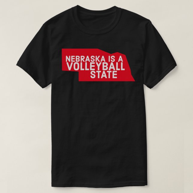 Nebraska ist ein Volleyball Staat TShirt (Design vorne)