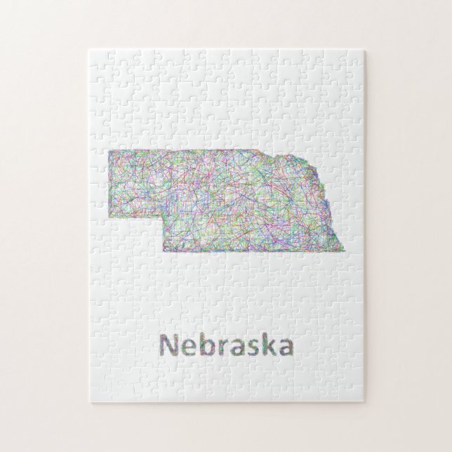 Nebraska-Karte (Vertikal)