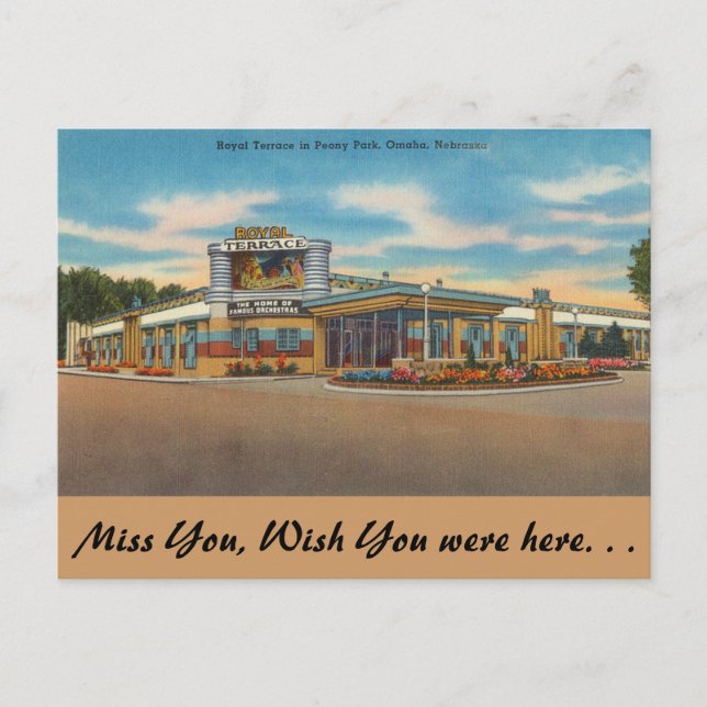 Nebraska, Königliche Terrasse, Peony Park, Omaha Postkarte (Vorderseite)