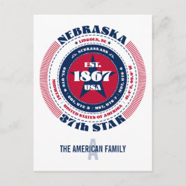 Nebraska, Lincoln, NE, Patriotic, Monogramm Postkarte