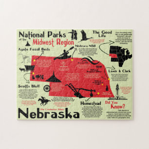Nebraska Nationalparks Infografik Karte