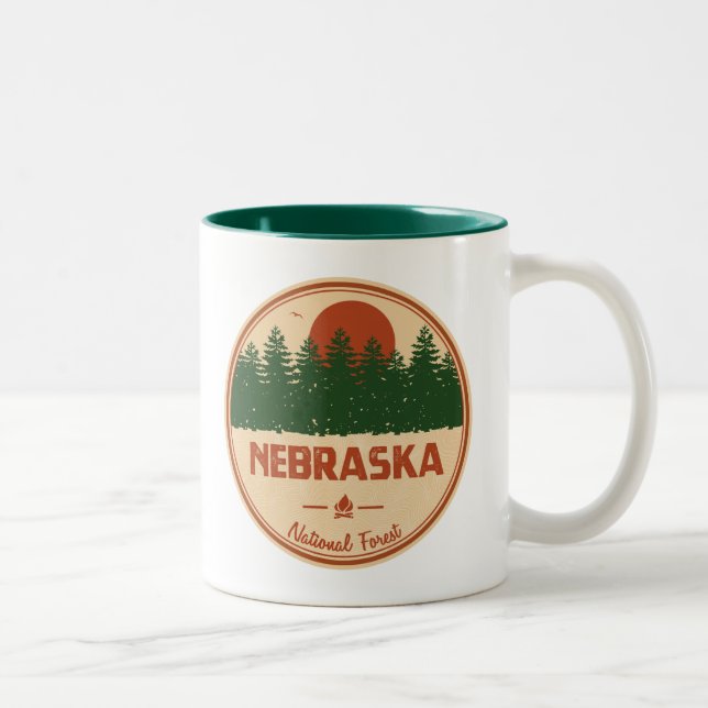 Nebraska-Nationalwald Zweifarbige Tasse (Rechts)