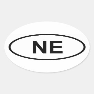 Nebraska "NE" Ovaler Aufkleber