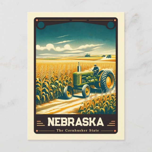 Nebraska | Patriotischer Geist Vintag Postkarte (Vorderseite)