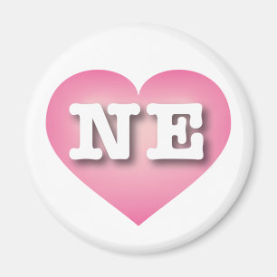 Nebraska Pink Fade Heart - I Liebe NE Magnet