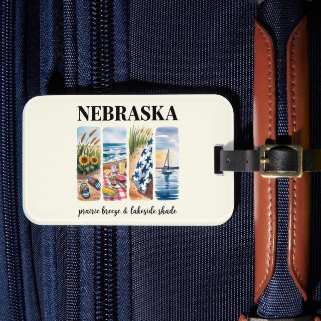 Nebraska - Prairie Breeze & Lakeside Shade Gepäckanhänger (Vorderseite Insitu 4)