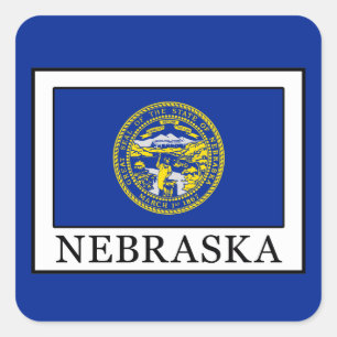 Nebraska Quadratischer Aufkleber