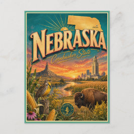 Nebraska Retro-Reise-Andenken-Postkarte Postkarte