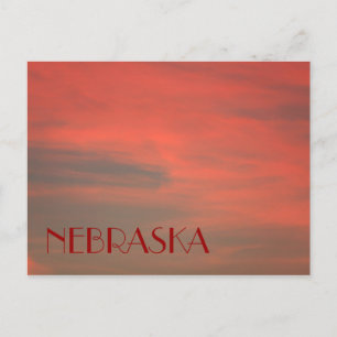NEBRASKA Roter Himmel Postkarte