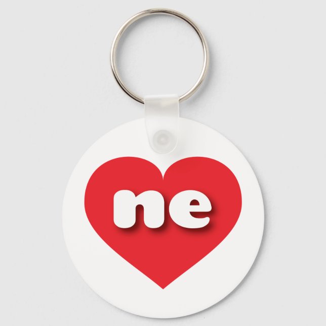 Nebraska rotes Herz - I Liebe ne Schlüsselanhänger (Vorderseite)
