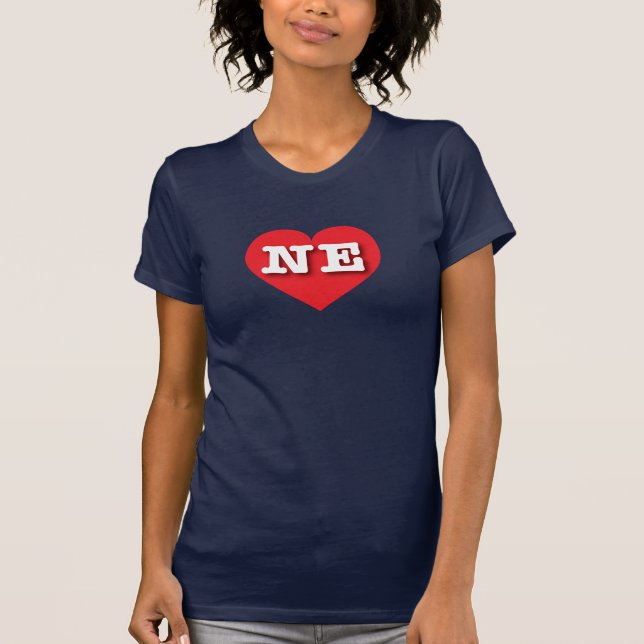 Nebraska Rotes Herz - I Liebe NE T-Shirt (Vorderseite)