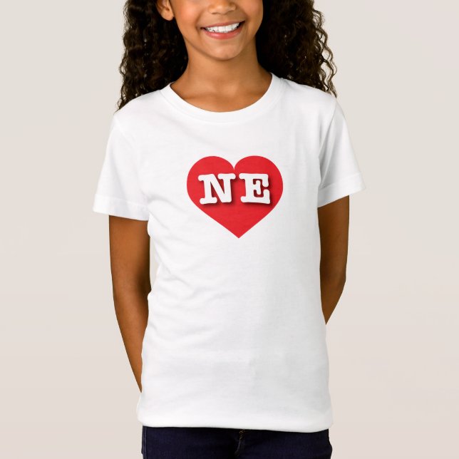 Nebraska Rotes Herz - I Liebe NE T-Shirt (Vorderseite)