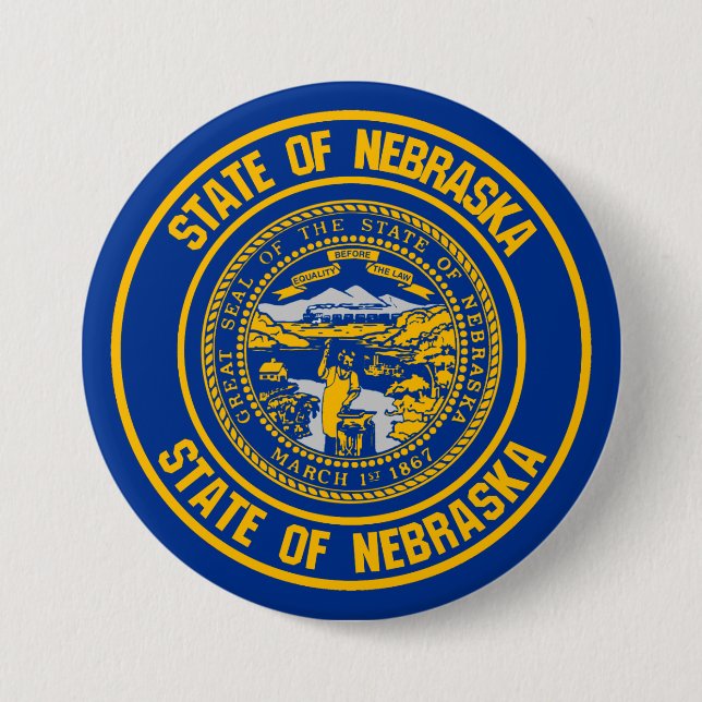 Nebraska Round Emblem Button (Vorderseite)