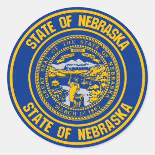 Nebraska Round Emblem Runder Aufkleber