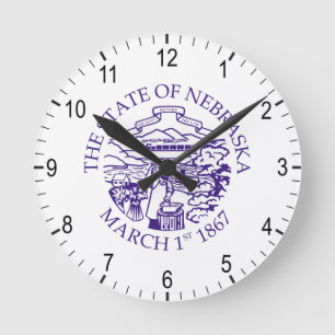 Nebraska Runde Wanduhr
