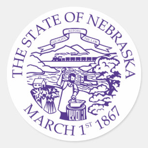 Nebraska Runder Aufkleber