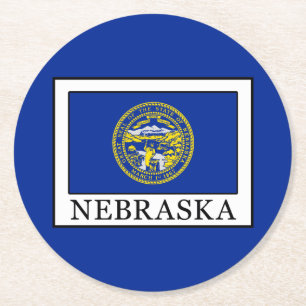 Nebraska Runder Pappuntersetzer