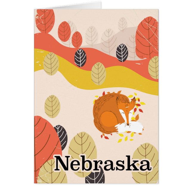 Nebraska Sleeping Fox Vintage Reiseplakat (Vorne)