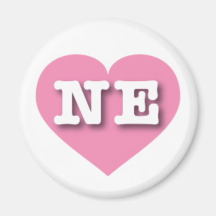 Nebraska Solid Pink Heart - Große Liebe Magnet