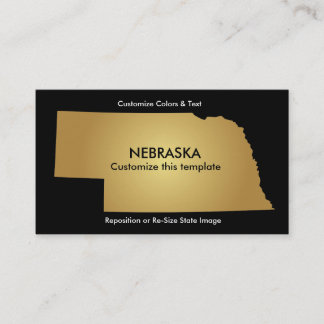 Nebraska Staat Business Card Metallic Gold Visitenkarte