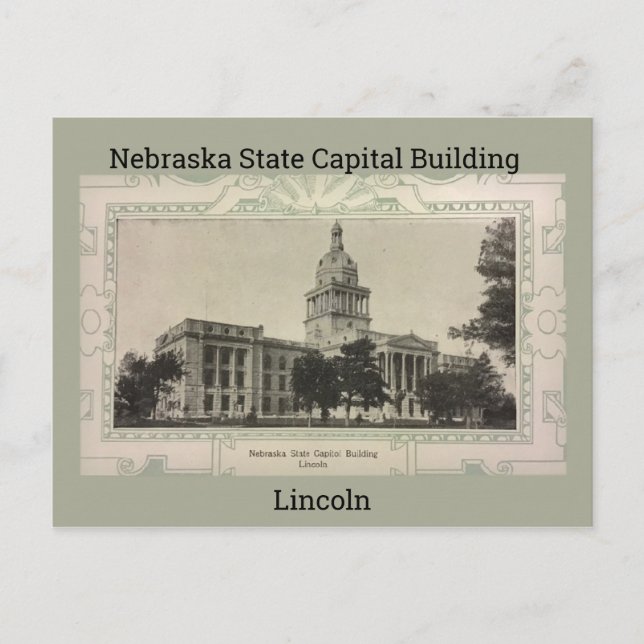 Nebraska Staat Hauptstadt Gebäude Postkarte (Vorderseite)