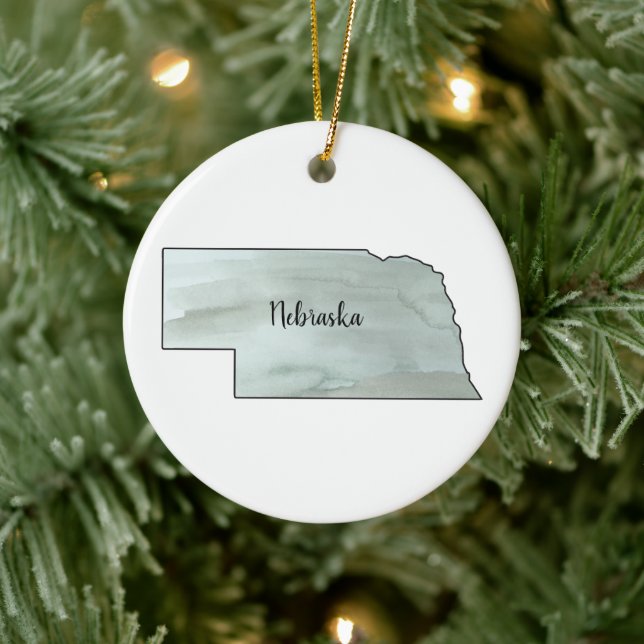 Nebraska Staat Illustration Keramik Ornament (Baum)