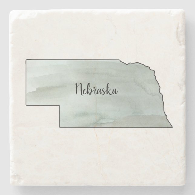 Nebraska Staat Illustration Steinuntersetzer (Vorderseite)