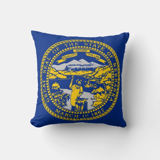 Nebraska-Staatsflagge Amerikanische MoJo Pillow Kissen (Vorderseite)