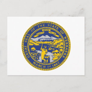 Nebraska Staatsflagge Cornhusker Staatssiegel Postkarte
